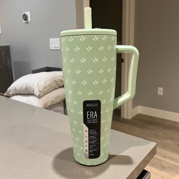 BNWT Brumate Era Whole Foods Exclusive Garden Party Mint Green 40 oz Tumbler - Picture 1 of 5
